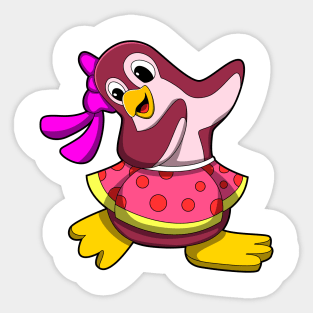 Penguin at Dance with Skirt Sticker